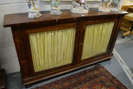 A Regency rosewood chiffonier with pair of glazed doors.
