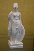 A small white porcelain figure of Britannia.