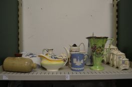 Decorative china to include a Wedgwood tankard.