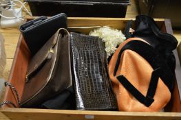 Ladies' hats and clutch bags etc.