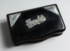 A SILVER MOUNTED TRINKET BOX 5.75ins long. London 1908.