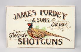 A PAINTED PLYWOOD SIGN 