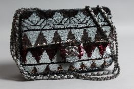 A CHANEL SEQUINED FLAP BAG, UNUSED. No. 31066819 Boxed, with tags