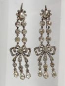 A PAIR OF PASTE EARRINGS