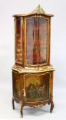 A GOOD LOUIS XVI STYLE KINGWOOD VITRINE (19TH CENTURY) with ormolu mounts, the top with bowed