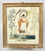 A 19TH CENTURY FRAMED AND GLAZED NEEDLEWORK 