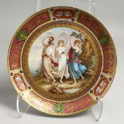 A SUPERB 19TH CENTURY VIENNA CIRCULAR PLATE 