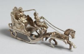 A .800 SILVER HORSE'S SLEIGH. 3ins long.