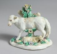 A BOW FIGURE GROUP OF A EWE AND A LAMB.