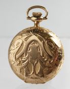 A LADIES 14K GOLD WALTHAM POCKET WATCH.