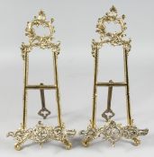 A PAIR OF BRASS EAGLES 15ins