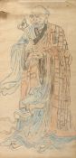 A CHINESE SCROLL PAINTING of a male figure holding a Ruyi sceptre. Image 98cm x 47cm