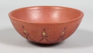 A TURKISH TOPHANE POTTERY BOWL, 12cm diameter.