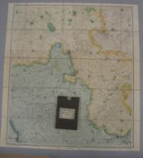 [MAP] O. S. Map 1830 [but later] of ca. 12 miles around Oxford hand-col'd, linen-backed, Stanford