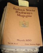 Box of Indian State Railways magazines 1930's (Q).