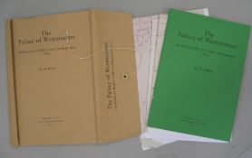 [LONDON] PORT (M.) Palace of Westminster...on the Eve of Conflagration 1834, booklet, loose