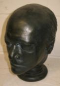 [WILLIAM BLAKE] bronze finish plaster bust by James de Ville, taken from life, impressed verso 