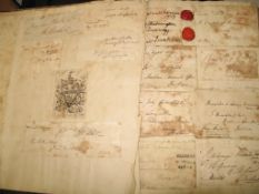 FREE FRONTS, HOUSE of LORDS ms. passes, etc., mostly laid down into an album, 1820's & 1830's,