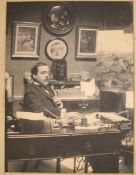 [ELGAR / ARTS CLUB] very large leather photograph album, leather bound (a/f) presented to