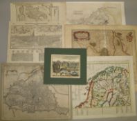 MAPS, of EUROPE, (Italy, Strasbourg, Scandinavia), views, etc. (16).