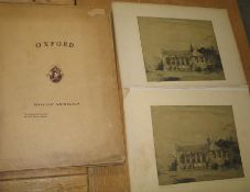 NICHOLSON (William) 2 x views of Oxford, lithos with h-colouring, 3 of 4 signed, 15.5 x 21 inches [