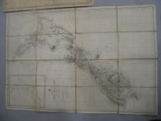 [MAPS] 2 folding linen-backed maps (backing a bit mouldy), NEW ZEALAND, 1864, 1868 (2).
