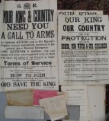 KITCHENER'S ARMY, 2 different posters (multiple copies), printed Cardiff / Bridgend, & q. of