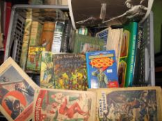 [ROBIN HOOD] misc. collection of comics, novels, monographs, etc. (1 box).