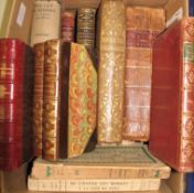 [BINDINGS] misc. lit., incl. leatherbound travel & topography etc. (2 boxes).