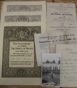 [ROYALTY] sm. q. of EPHEMERA regarding the Investiture of The Prince of Wales, 1911, incl. 3 x