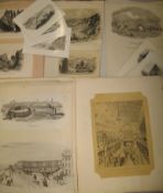 TOPOGRAPHICAL Engravings, 19th c., 2 albums & loose (Q).