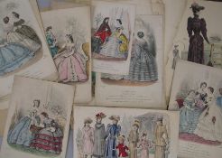 COSTUME PRINTS, coll'n of over 50 19th c. h-col'd engravings (Q).