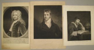 PORTRAIT PRINTS, sm. coll'n incl. mezzotints, astronomers & scientists (Q).