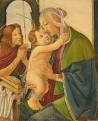 After Sadro Botticelli, 19th Century, The Holy Family, watercolour, 9.52 x 7.75