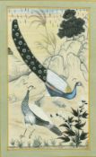 Mohanlal Soni (20th Century) Indian, 'A Pair of Peacocks', watercolour, 13.5