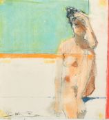 Dexter Brown (b. 1942) British, 'Seated Figure', a pastel sketch of a seated female nude, signed and