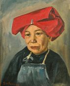 Pieng, circa 1953, head study of an oriental female, oil on board, signed, 22