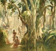 G. D. Paulraj (1914-1989) Indian, two watercolours of Indian scenes, 14