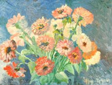 20th Century French School, a still life study of flowers, oil on canvas, indistinctly signed, 15