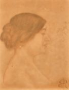 Australian School circa 1913, A bust length portrait of a lady in profile, (thought to be Nellie