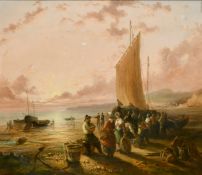 Circle of William Edward Webb, 19th Century, a pair of Morning and Evening views of figures and