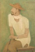 Lalu Prasad Shaw (b.1937), Indian School, a study of a seated gentleman, watercolour and gouache,