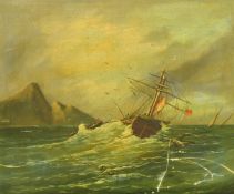 19th Century French School, A Seascape, oil on canvas, 15