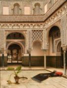 Tomas Aceves, Thomas Aceves de Loredo (19th/20th Century), courtyard of a Moorish palace, oil on