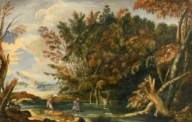 Follower of Salvator Rosa (late 18th Century) Mercury and the dishonest woodsman (After the painting