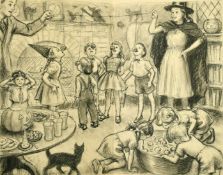 Hubert Williams (1905-1989) British, 'Rough for Robin Annual, Carol Singing in the Snow', 15.5