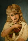 Early 20th Century, A group of 3 portraits, a girl holding a rose,15