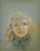 A pastel and chalk head study of a female, 11