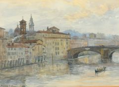 Maude E. Maginniss (Exh. 1880-1919) British, A view in Florence, Italy, watercolour, signed, 9