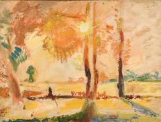 Robert Graham Dryden Alexander (1875-1945) The Courage playing fields, Brentwood, oil on board, 16.